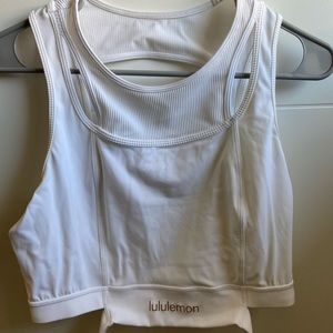 Fashionable White Cropped Medium Lululemon Tank